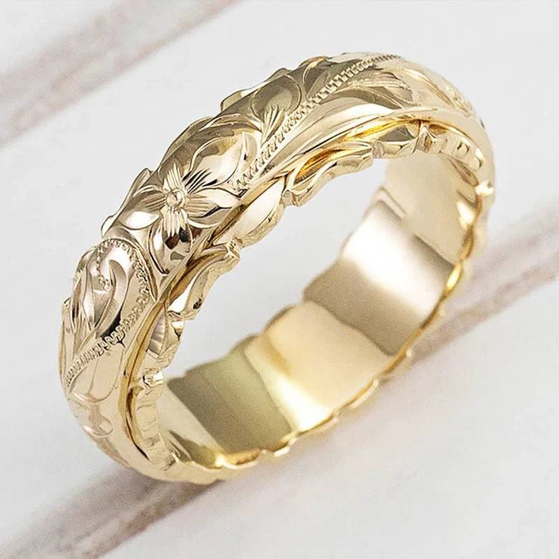 Antique Gold Flower Ring | Gold - Mijn winkel