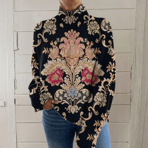 Ava | Vintage Floral Knit Sweater - Mijn winkel