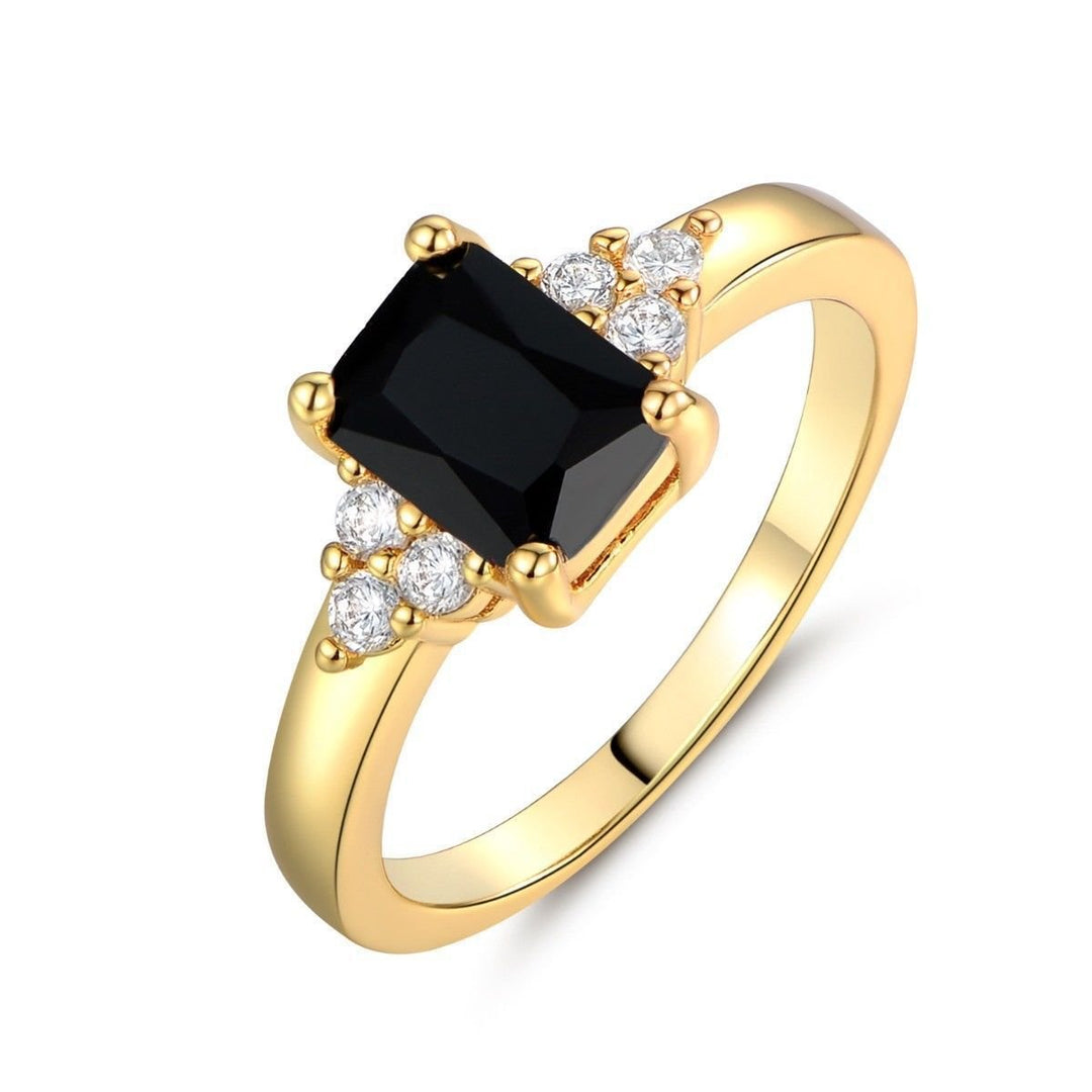Black Spinel Baguette Ring | Gold - Mijn winkel