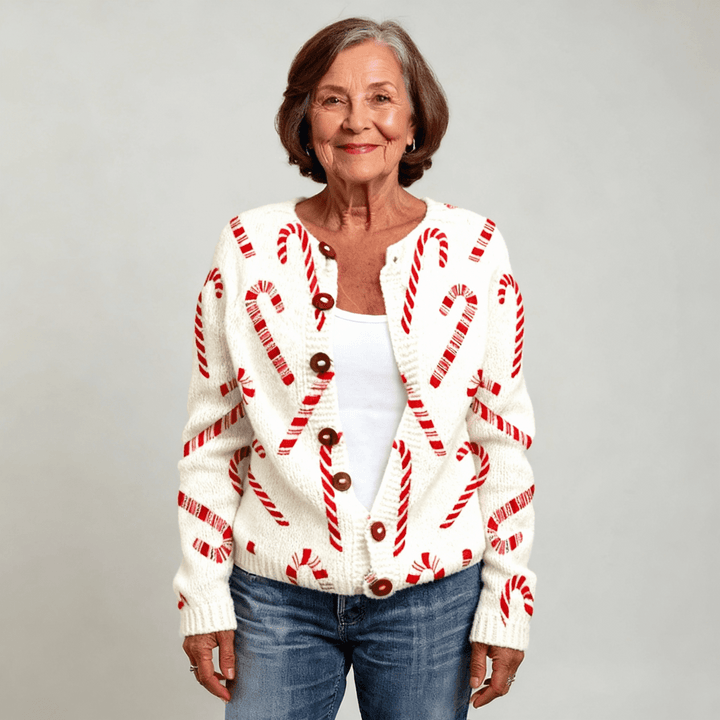 Carla | Festive Candy Cardigan - Mijn winkel