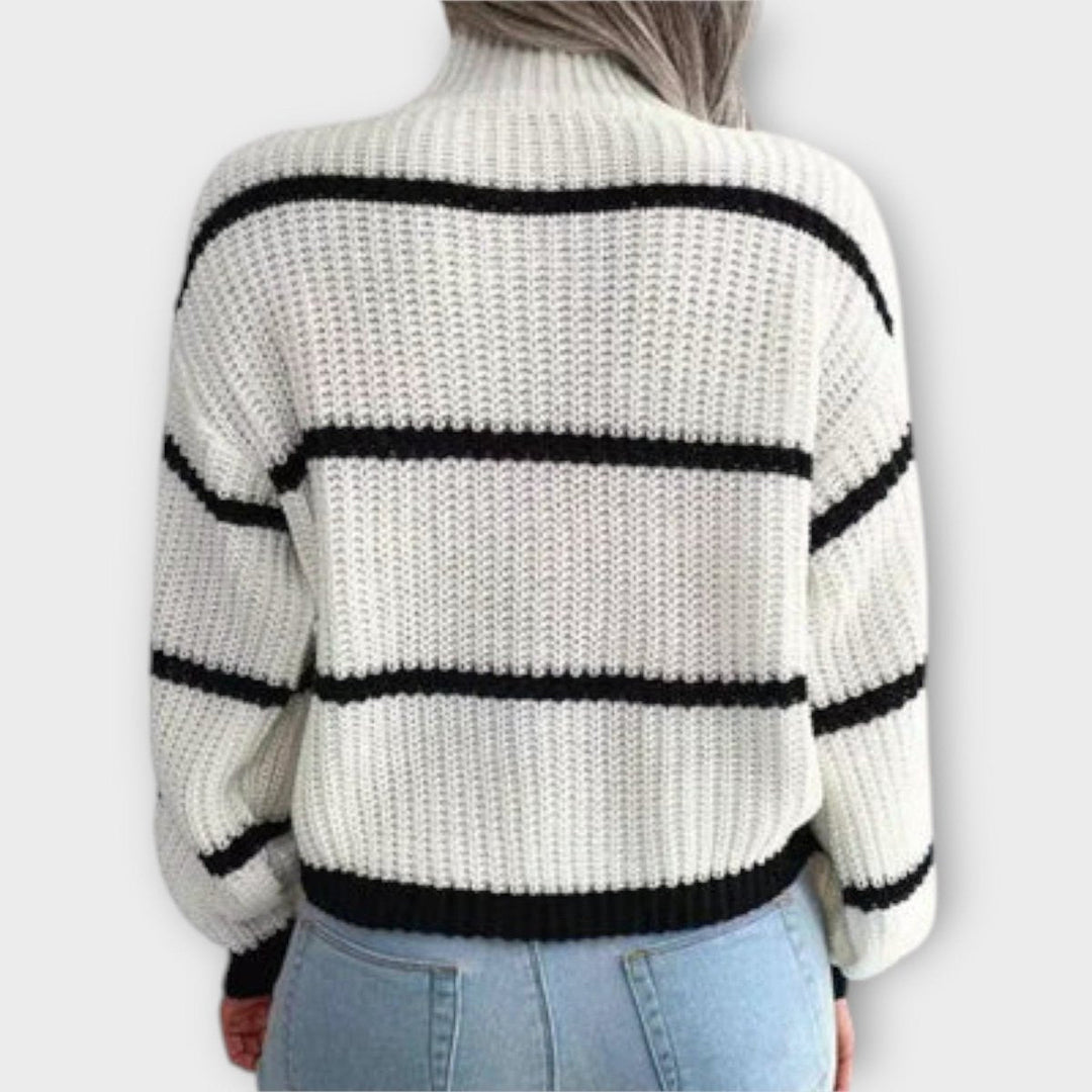Chavala | Turtleneck Sweater with Stripes - Mijn winkel
