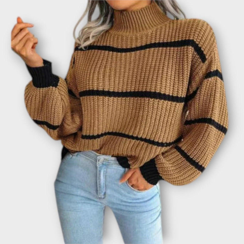 Chavala | Turtleneck Sweater with Stripes - Mijn winkel