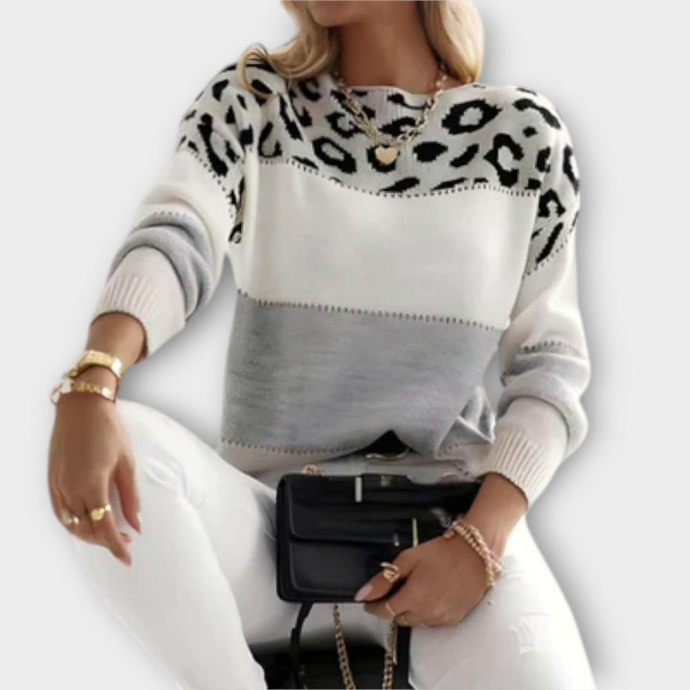 Cheyenne | Casual Sweater with Leopard Design - Mijn winkel
