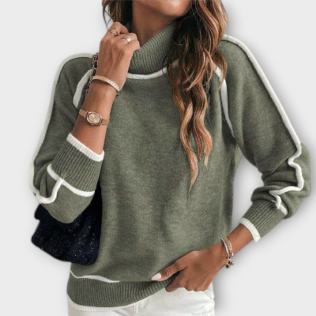 Christine | Luxurious Olive Green Knit Sweater - Mijn winkel