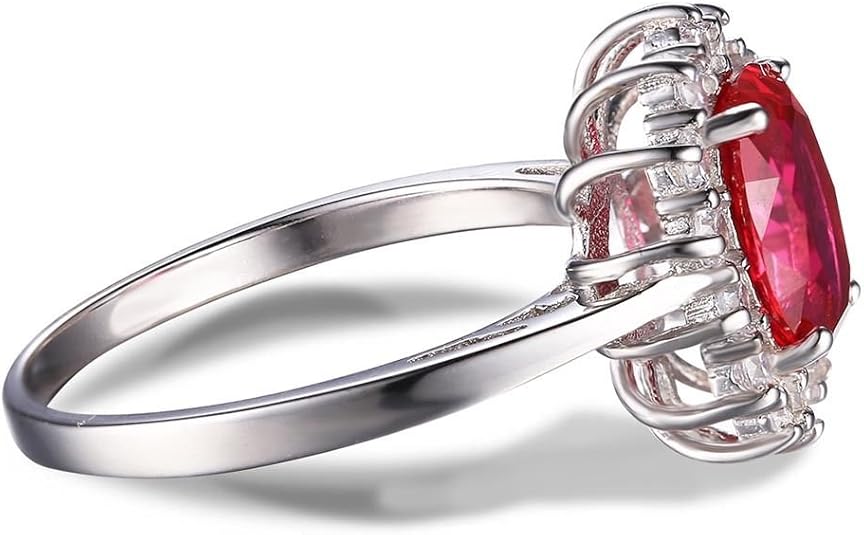 Classic Ruby Halo Ring | White Gold - Mijn winkel