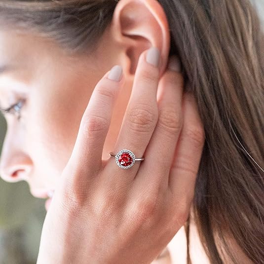 Crimson Glow Promise Ruby Ring | White Gold - Mijn winkel