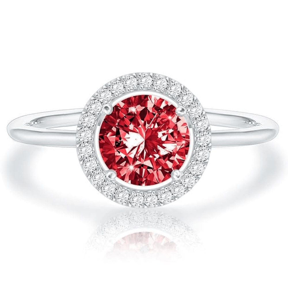 Crimson Glow Promise Ruby Ring | White Gold - Mijn winkel