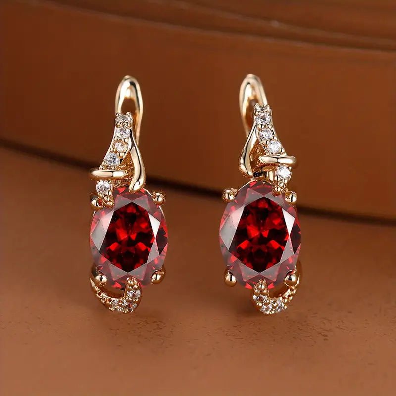 Crimson Twilight Drop Earrings | Gold - Mijn winkel