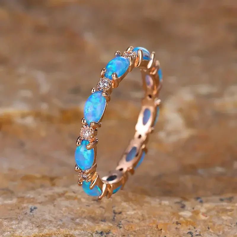 Elegant Blue Opal Ring | Gold - Mijn winkel