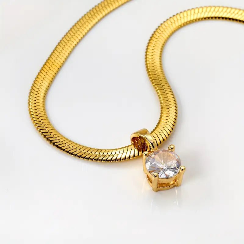 Elegant Rhinestone Pendant Necklace | Gold - Mijn winkel