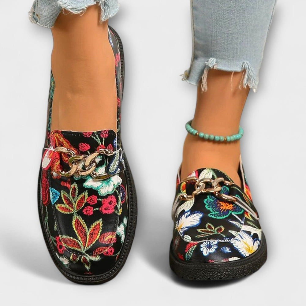 Elena | Floral Multicolored Moccasins - Mijn winkel