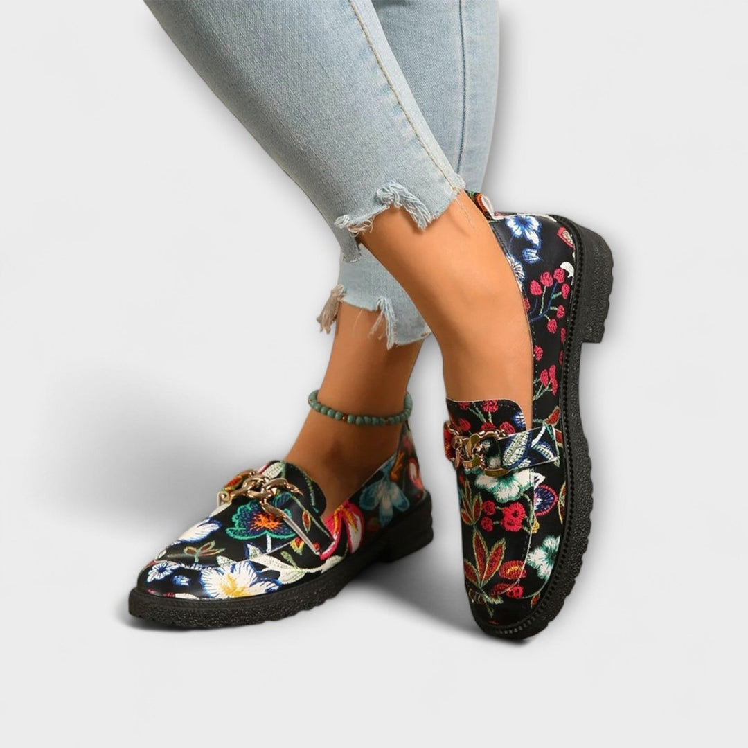Elena | Floral Multicolored Moccasins - Mijn winkel