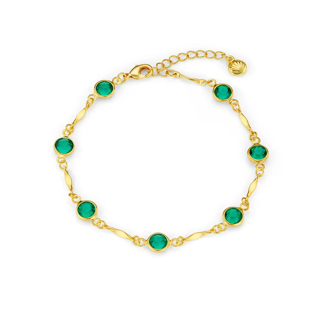 Emerald Link Chain Bracelet | Gold - Mijn winkel