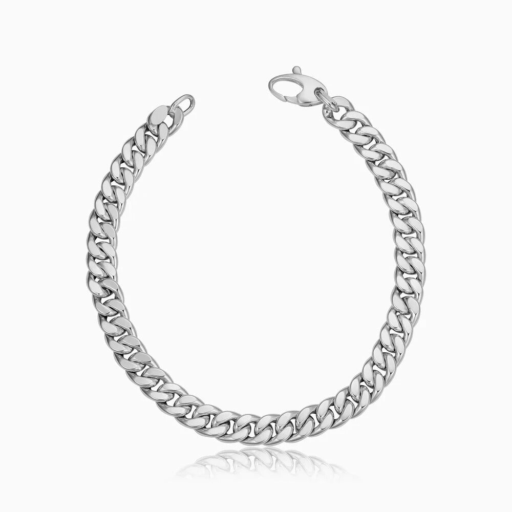 Estate Cuban Bracelet | White Gold - Mijn winkel