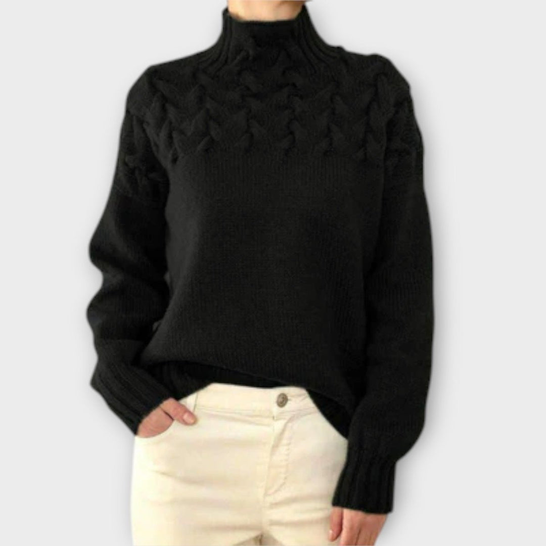 Eva | Women's Sweater with Cable Knit Detail - Mijn winkel