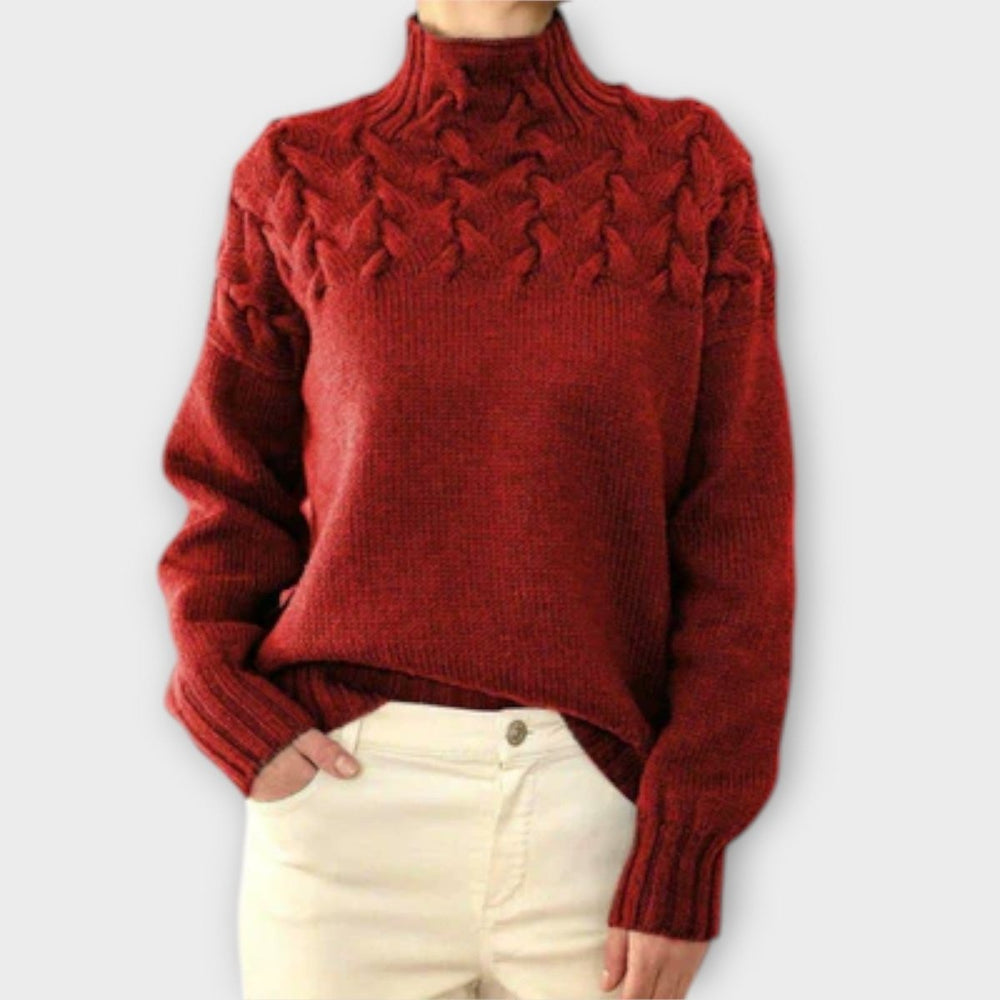 Eva | Women's Sweater with Cable Knit Detail - Mijn winkel