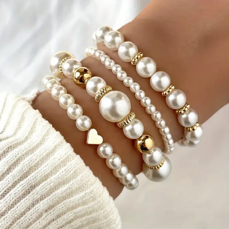 Exquisite Pearl Bracelet Set | Gold - Mijn winkel