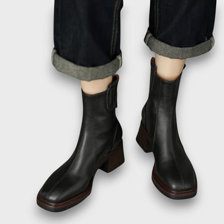 Fien | Classic Leather Ankle Boots - Mijn winkel