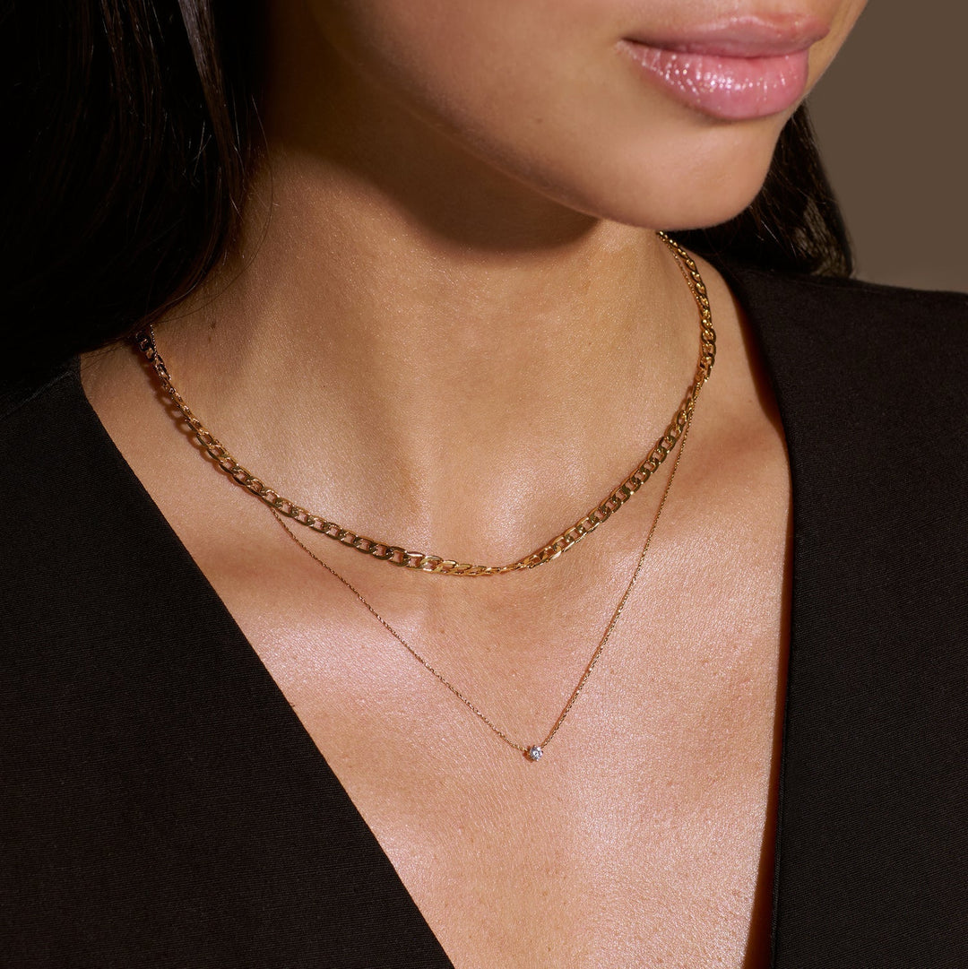 Flat Link Curb Chain Necklace | Gold - Mijn winkel