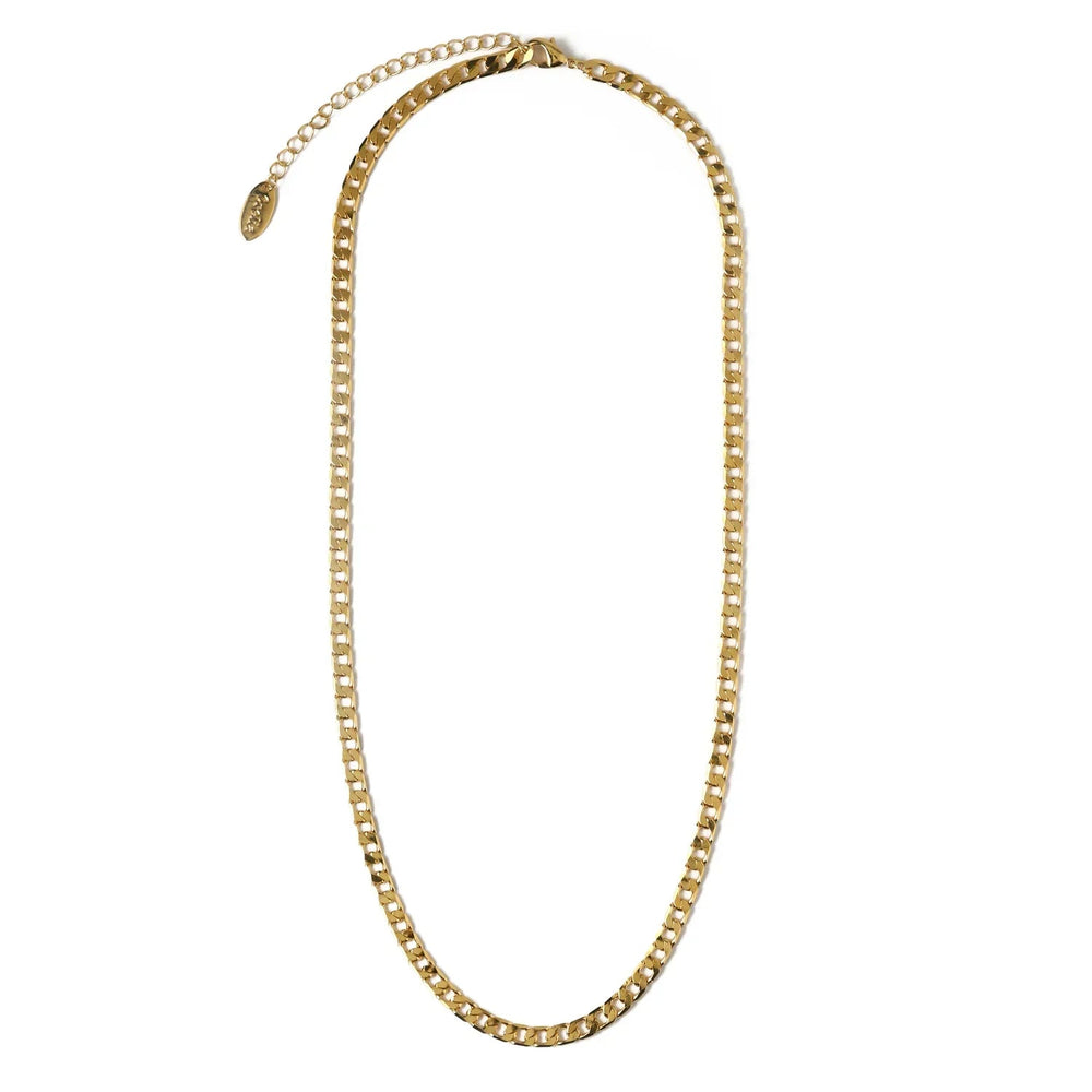 Flat Link Curb Chain Necklace | Gold - Mijn winkel