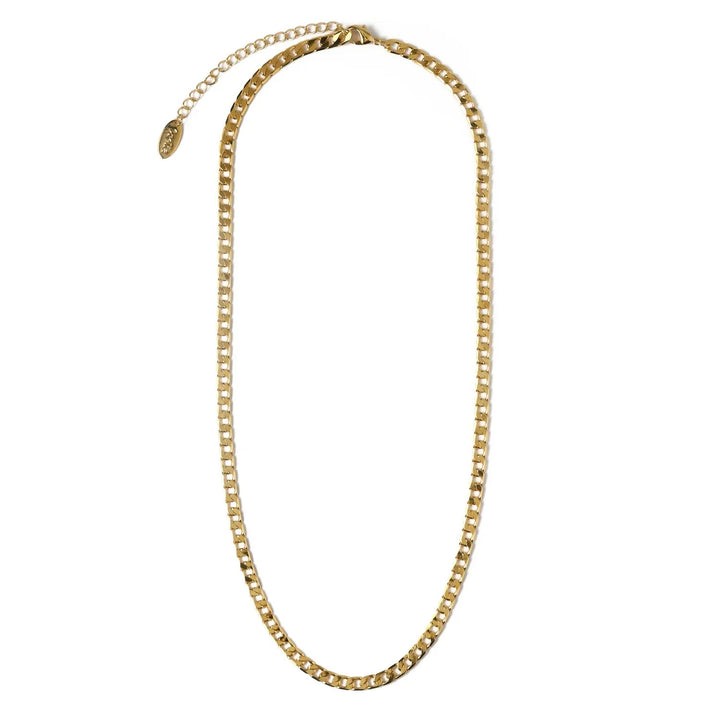 Flat Link Curb Chain Necklace | Gold - Mijn winkel
