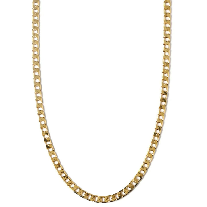 Flat Link Curb Chain Necklace | Gold - Mijn winkel