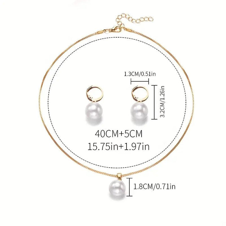 Golden Grace Pearl Jewelry Set | Gold - Mijn winkel