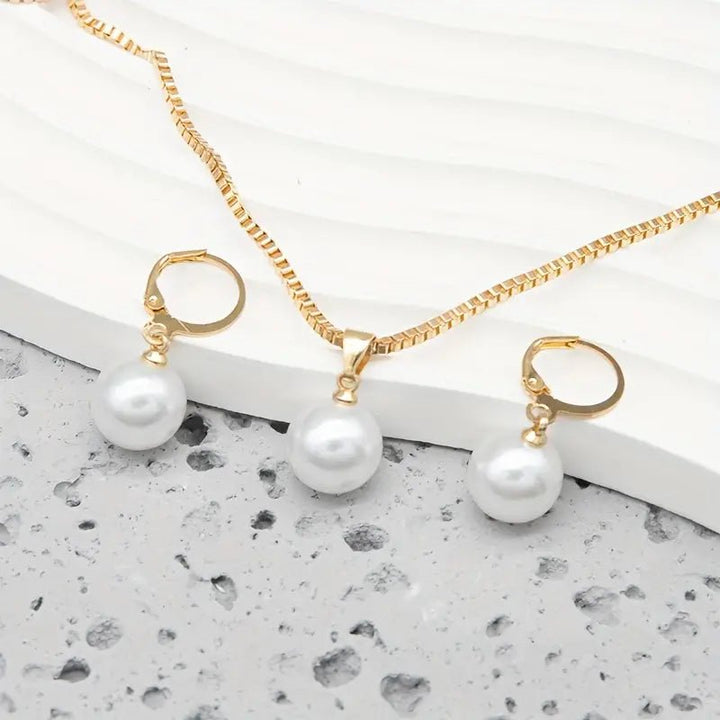 Golden Grace Pearl Jewelry Set | Gold - Mijn winkel