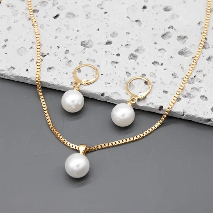 Golden Grace Pearl Jewelry Set | Gold - Mijn winkel