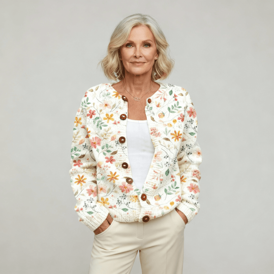 Grace | Flowers Print Cardigan - Mijn winkel