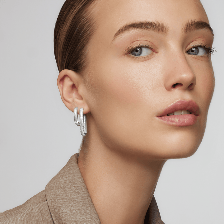 Icon Pavé Hoops | White Gold - Mijn winkel