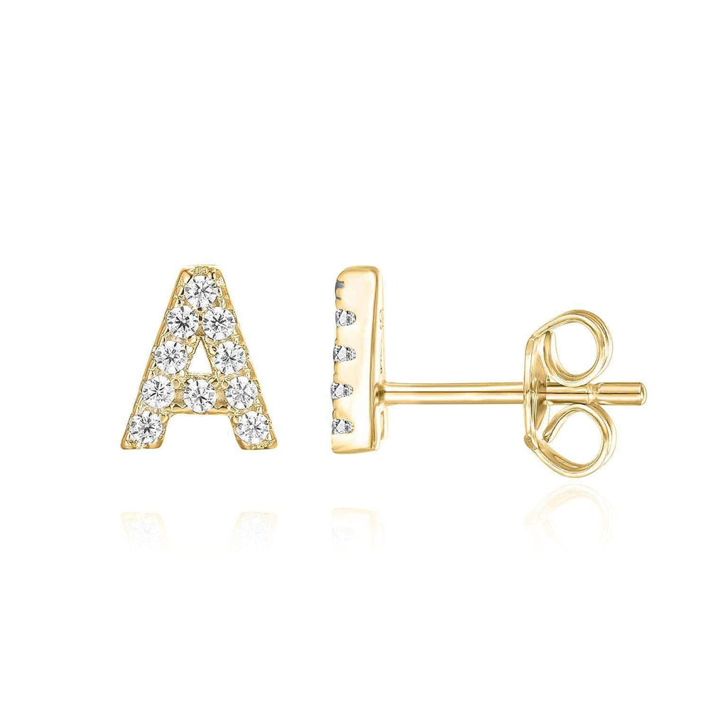 Initial Earring 1pc | White Gold - Mijn winkel