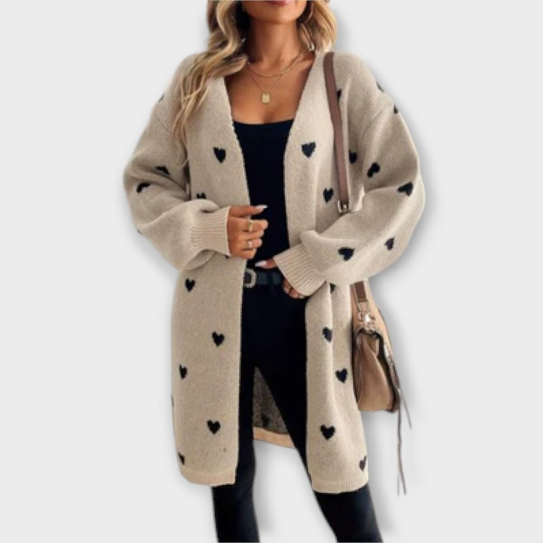 Julia | Cardigan with Heart Pattern - Mijn winkel