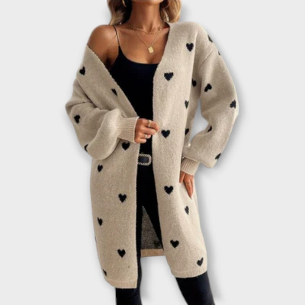 Julia | Cardigan with Heart Pattern - Mijn winkel