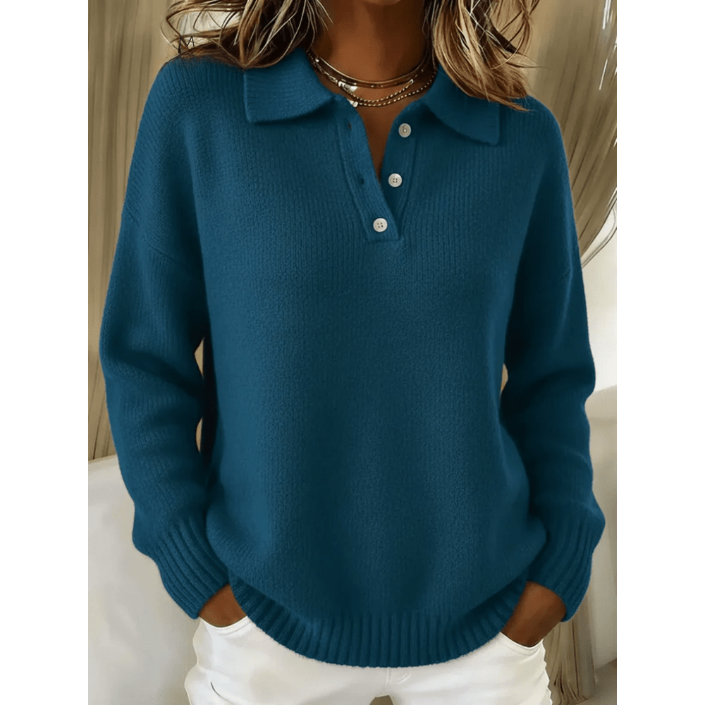 Juliette | Soft Knit Polo Sweater - Mijn winkel