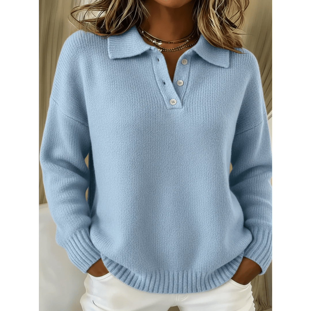 Juliette | Soft Knit Polo Sweater - Mijn winkel