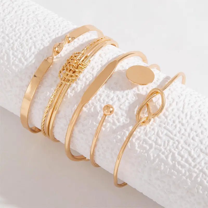Knotted Elegance Bracelet Set | Gold - Mijn winkel