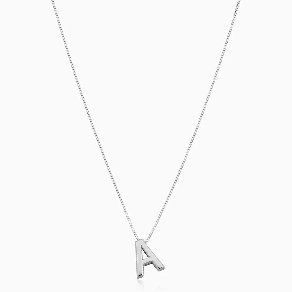 Love letter initial necklace | White Gold - Mijn winkel