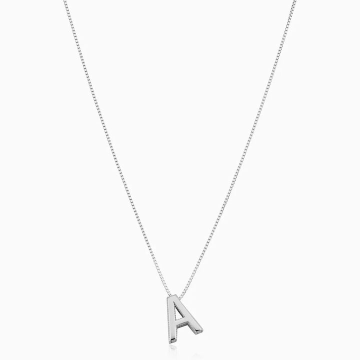 Love letter initial necklace | White Gold - Mijn winkel