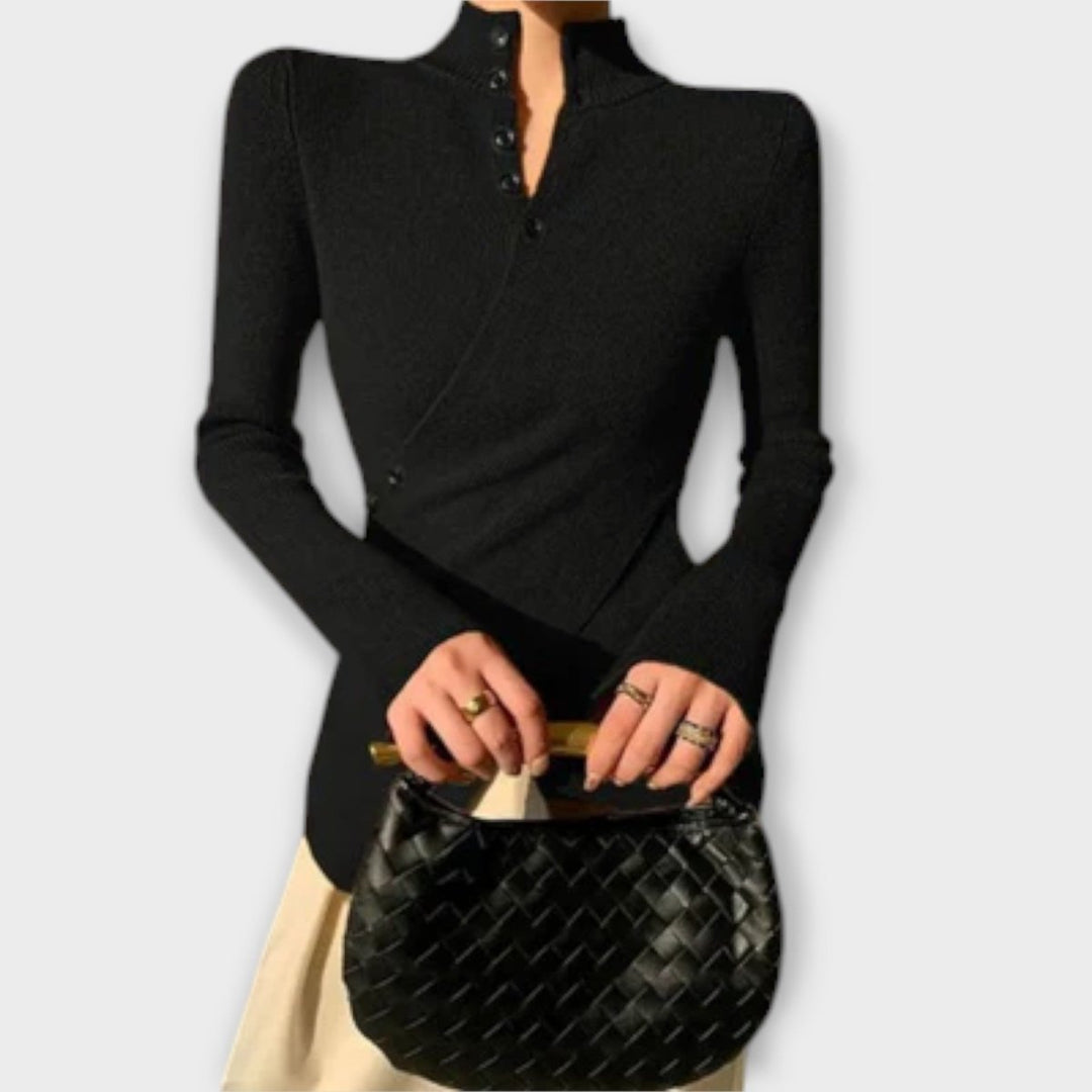 Michiko | Elegant Cotton Knit Sweater - Mijn winkel