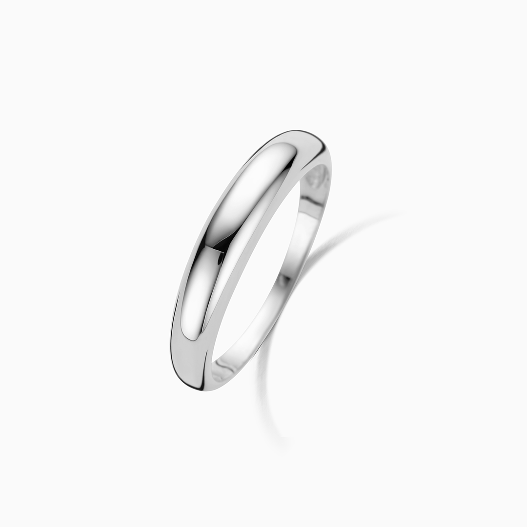 Midi Dome Ring | White Gold - Mijn winkel