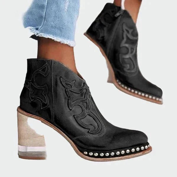 Noa | Embroidered Leather Boots - Mijn winkel