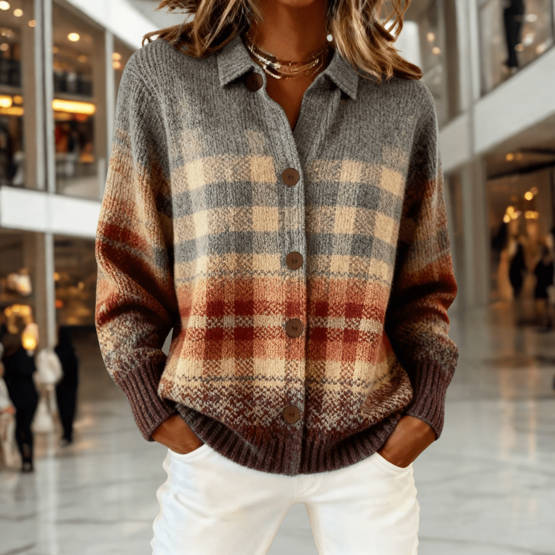 Nora™ - Cozy Rustic Plaid Cardigan - Mijn winkel