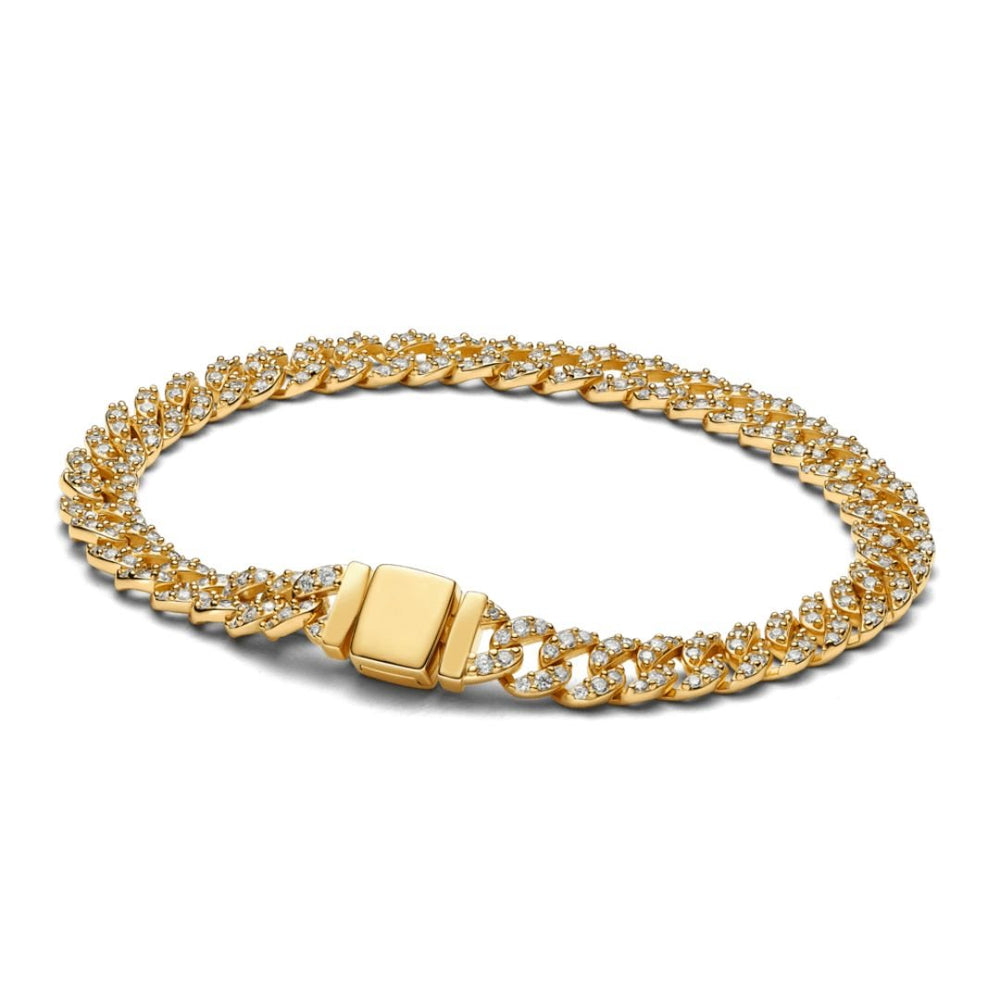 Pave Cuban Bracelet | White Gold - Mijn winkel