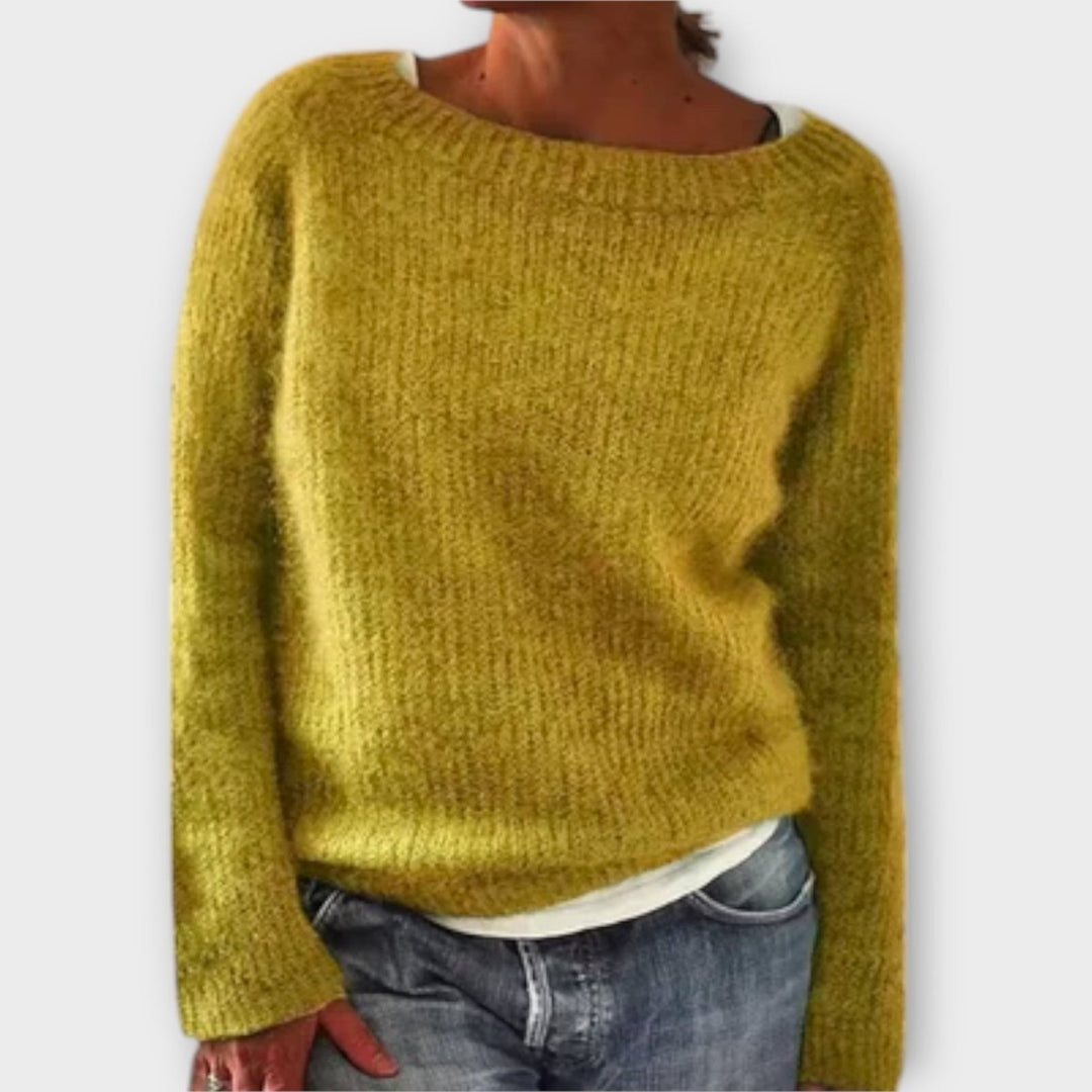 Regine | Solid Color Knit Sweater - Mijn winkel