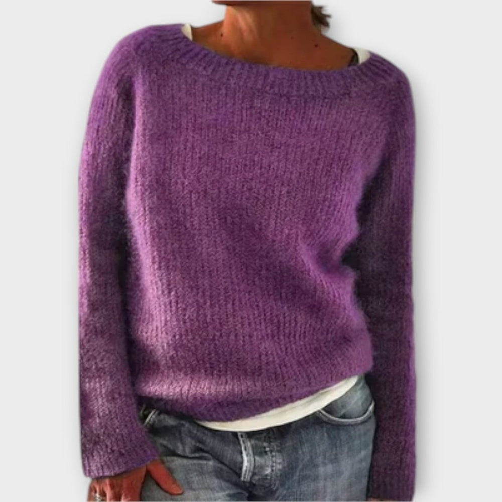 Regine | Solid Color Knit Sweater - Mijn winkel