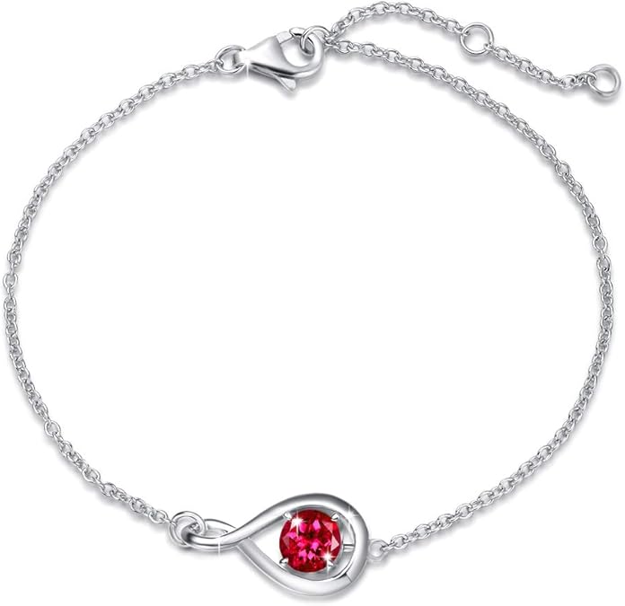 Ruby Infinity Bracelet | White Gold - Mijn winkel