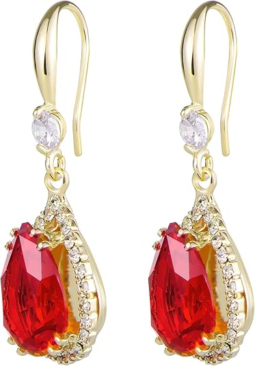 Ruby Teardrop Earrings | Gold - Mijn winkel