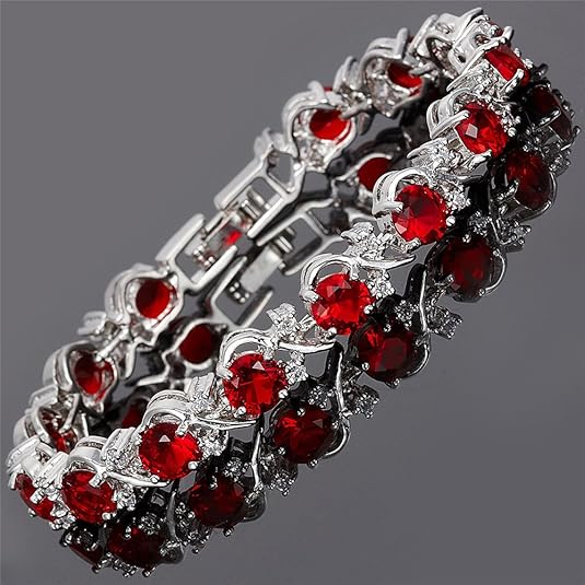 Ruby Vine Tennis Bracelet | White Gold - Mijn winkel