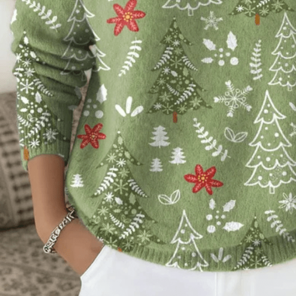 Samantha | Christmas Floral Turtleneck - Mijn winkel